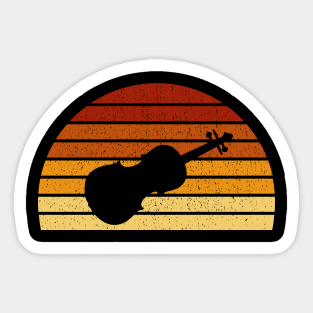 Vintage Sunset Violin Gift For Violinists Sticker